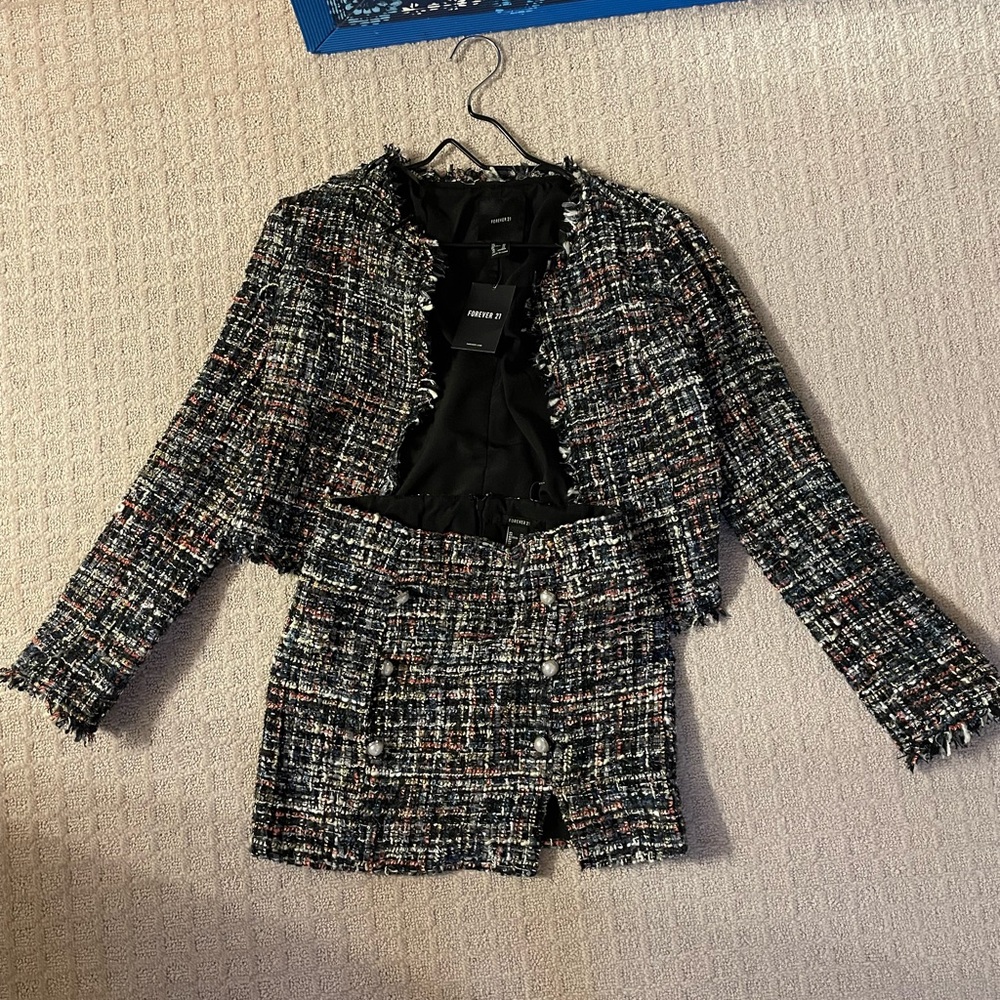 Forever 21 cropped tweed set